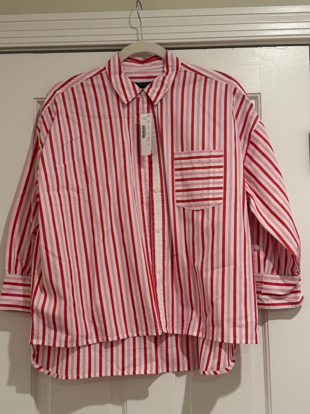 J.Crew Button Down Striped Shirt High Low Hem